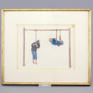 Two Chinese Canton rice paper paintings of punishments, 19th C. — photo 3