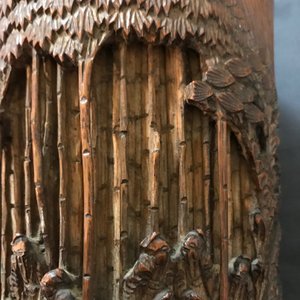 Two Chinese carved bamboo brush pots, 18/19th C. — 照片 24
