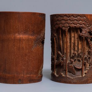 Two Chinese carved bamboo brush pots, 18/19th C. — 照片 3