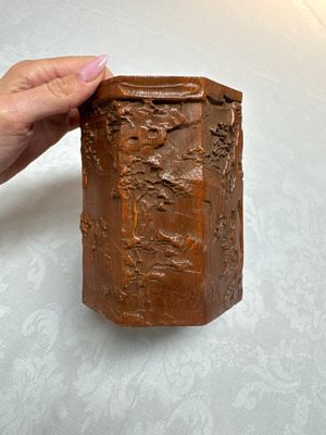 Two Chinese carved bamboo brushpots, 19/20th C. — photo 14