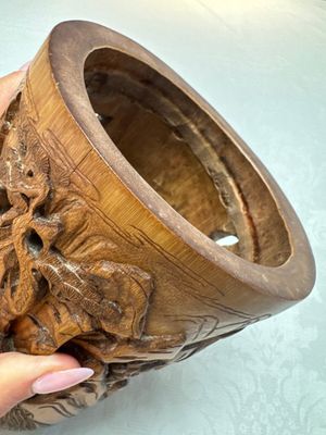 Two Chinese carved bamboo brushpots, 19/20th C. — photo 8