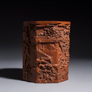 Two Chinese carved bamboo brushpots, 19/20th C. — photo 11