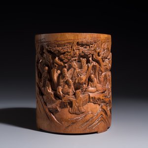 Two Chinese carved bamboo brushpots, 19/20th C. — photo 2