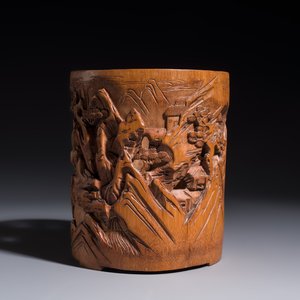 Two Chinese carved bamboo brushpots, 19/20th C. — photo 3