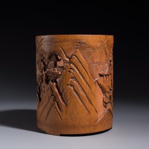 Two Chinese carved bamboo brushpots, 19/20th C. — photo 4