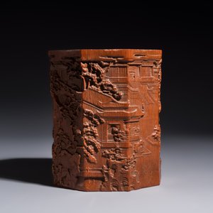 Two Chinese carved bamboo brushpots, 19/20th C. — photo 8
