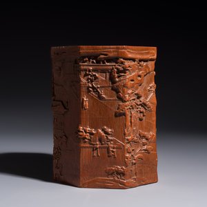 Two Chinese carved bamboo brushpots, 19/20th C. — photo 9