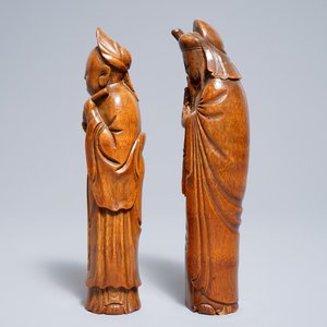 Two Chinese carved bamboo figures, 19th C. — photo 5
