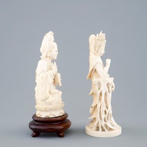 Two Chinese carved ivory figures of Boddhisatva, ca. 1920 — photo 5