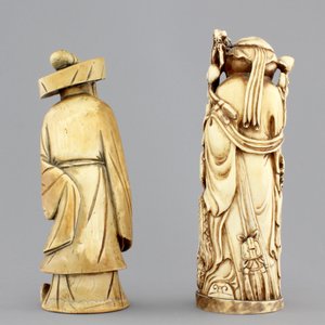Two Chinese carved ivory figures, one of Shou Lao, 19th C. — photo 2