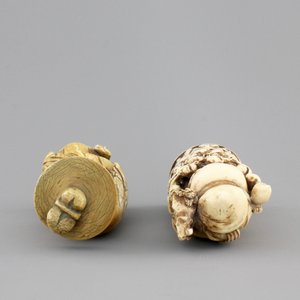 Two Chinese carved ivory figures, one of Shou Lao, 19th C. — photo 6