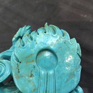 Two Chinese carved lapis lazuli and turquoise figures, 20th C. — photo 7