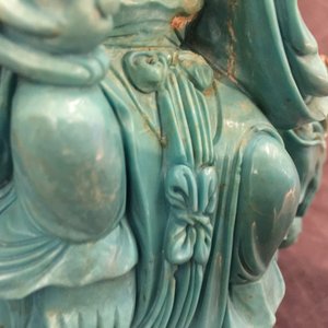 Two Chinese carved lapis lazuli and turquoise figures, 20th C. — photo 8