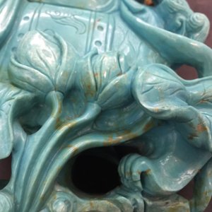 Two Chinese carved lapis lazuli and turquoise figures, 20th C. — photo 9