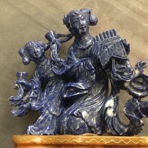 Two Chinese carved lapis lazuli and turquoise figures, 20th C. — photo 10