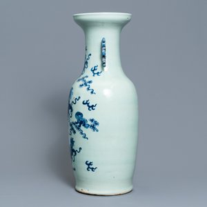 Two Chinese celadon-ground vases and an iron red and gilt vase, 19th C. — 照片 6