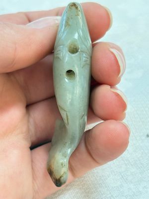 Two Chinese celadon, white and russet jade carvings, 18/19th C. — photo 14