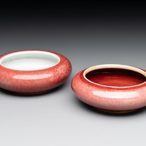 Two Chinese copper-red-glazed brush washers, Kangxi mark, 19th C. — photo 1