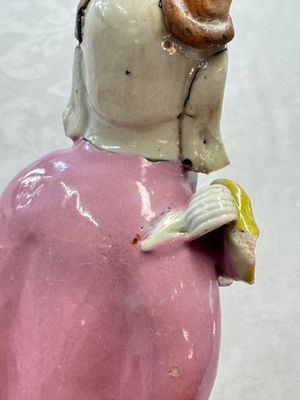 Two Chinese Dehua blanc-de-Chine Buddhist lions, three famille rose figures, and a white-glazed group, Kangxi and later — photo 51