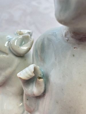 Two Chinese Dehua blanc-de-Chine Buddhist lions, three famille rose figures, and a white-glazed group, Kangxi and later — photo 63