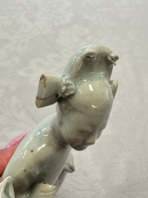 Two Chinese Dehua blanc-de-Chine Buddhist lions, three famille rose figures, and a white-glazed group, Kangxi and later — photo 66