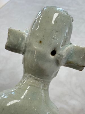 Two Chinese Dehua blanc-de-Chine Buddhist lions, three famille rose figures, and a white-glazed group, Kangxi and later — photo 68