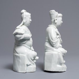 Two Chinese Dehua blanc de Chine figures of Guandi and Zhenwu, 18/19th C. — 照片 3
