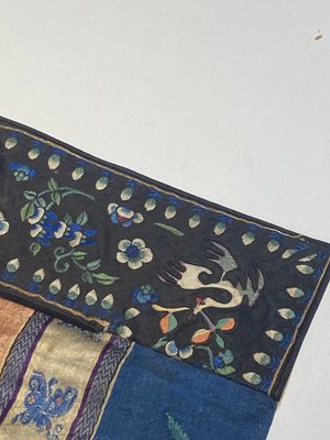Two Chinese embroidered silk cloths with 'hundred boys' and 'birds and flowers' design, 19th C. — 照片 12