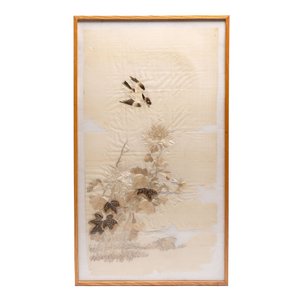 Two Chinese embroidered silk panels, 19/20th C. — 照片 2