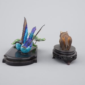 Two Chinese enameled silver groups, ca. 1940, a cat and two geese — foto 2