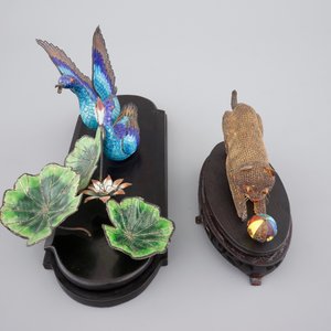 Two Chinese enameled silver groups, ca. 1940, a cat and two geese — foto 5