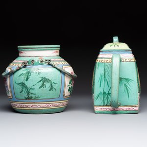 Two Chinese enamelled Yixing stoneware teapots, 19th C. — photo 3