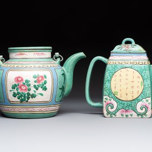 Two Chinese enamelled Yixing stoneware teapots, 19th C. — photo 4