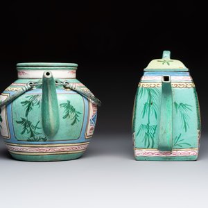 Two Chinese enamelled Yixing stoneware teapots, 19th C. — photo 5