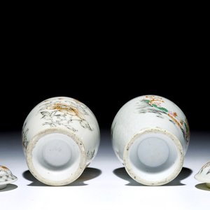 Two Chinese export famille rose and grisaille tea caddies and covers, Qianlong — photo 5