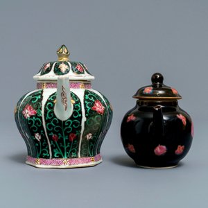 Two Chinese famille noire teapots and covers, Yongzheng/Qianlong — 照片 2