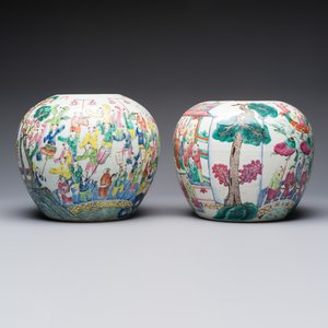 Two Chinese famille rose '100 Boys' jars, 19th C. — 照片 4