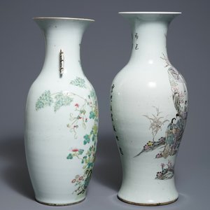 Two Chinese famille rose and qianjiang cai vases, 19/20th C. — 照片 2