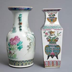 Two Chinese famille rose and qianjiang cai vases, 19th C. — photo 2