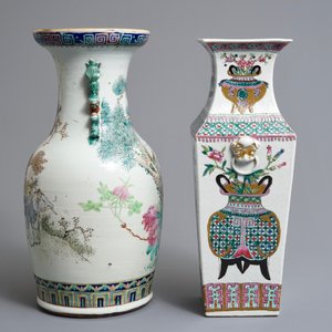 Two Chinese famille rose and qianjiang cai vases, 19th C. — photo 4