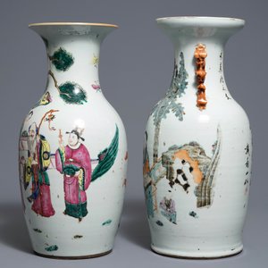 Two Chinese famille rose and qianjiang cai vases, 19th C. — 照片 4