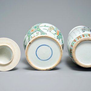 Two Chinese famille rose and verte vases, 19/20th C. — photo 6