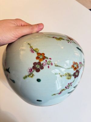 Two Chinese famille rose 'Birds among Flowering Branches' covered vases and a covered jar, 19/20th C. — foto 40