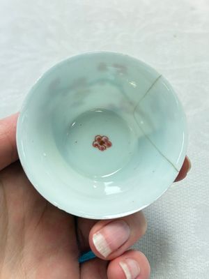 Two Chinese famille rose 'birds on flowering branches' cups and saucers, Yongzheng — 照片 16
