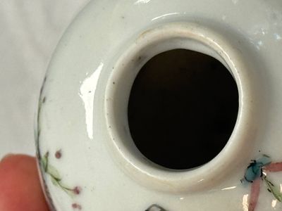 Two Chinese famille rose bowls, a water pot and a saucer — photo 11