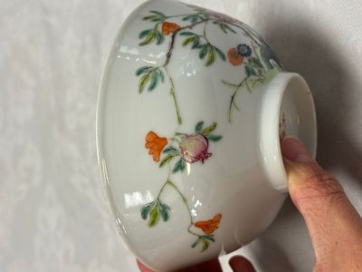 Two Chinese famille rose bowls, a water pot and a saucer — photo 19