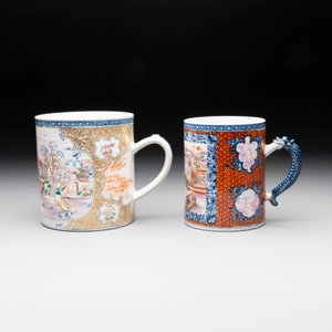 Two Chinese famille rose Canton export boat scene mugs, Qianlong — photo 3