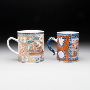 Two Chinese famille rose Canton export boat scene mugs, Qianlong — photo 5