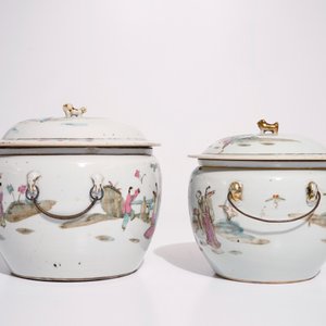 Two Chinese famille rose covered bowls and two ginger jars, 19th C. — photo 11