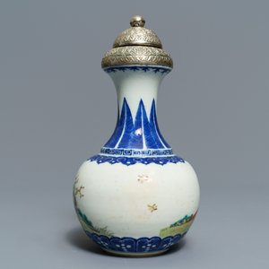 Two Chinese famille rose dishes and a silver-mounted vase, 19/20th C. — photo 8